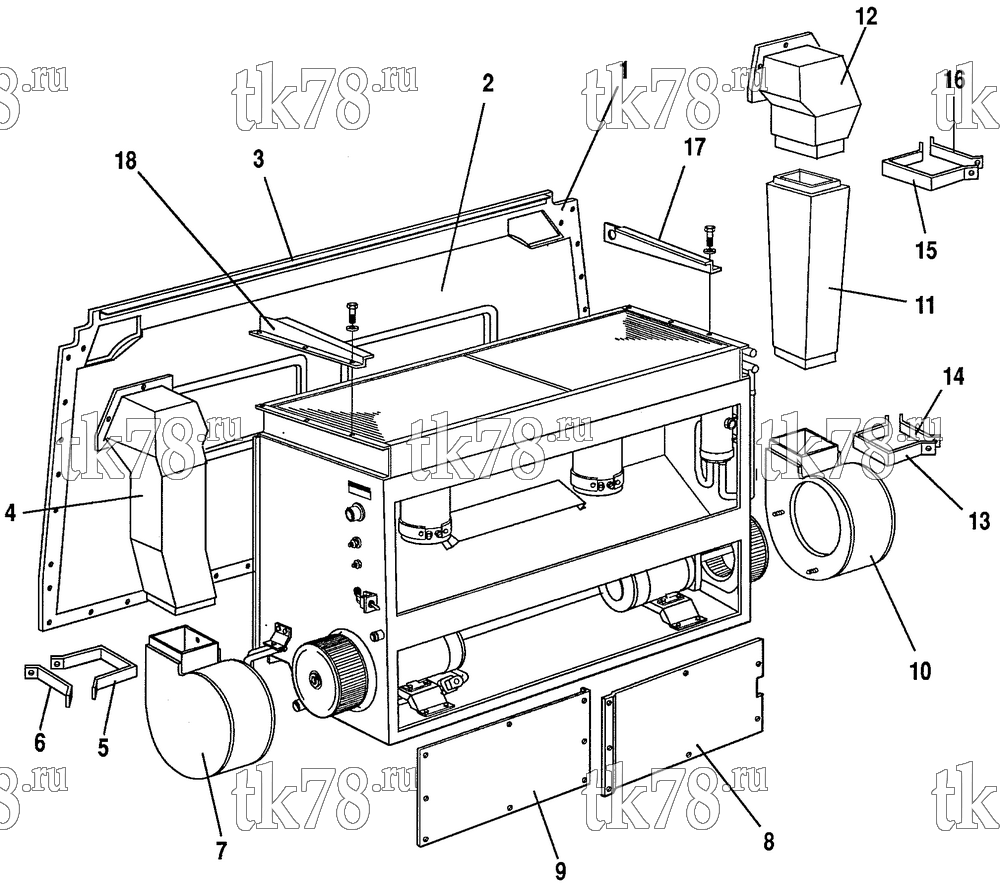 Каталог запчастей для Thermo King VRT-6 DISCHARGE DUCT & FIREWALL GROUP