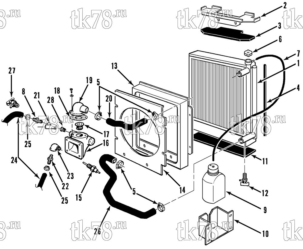 Каталог запчастей для Thermo King  ENGINE COOLING SYSTEM
