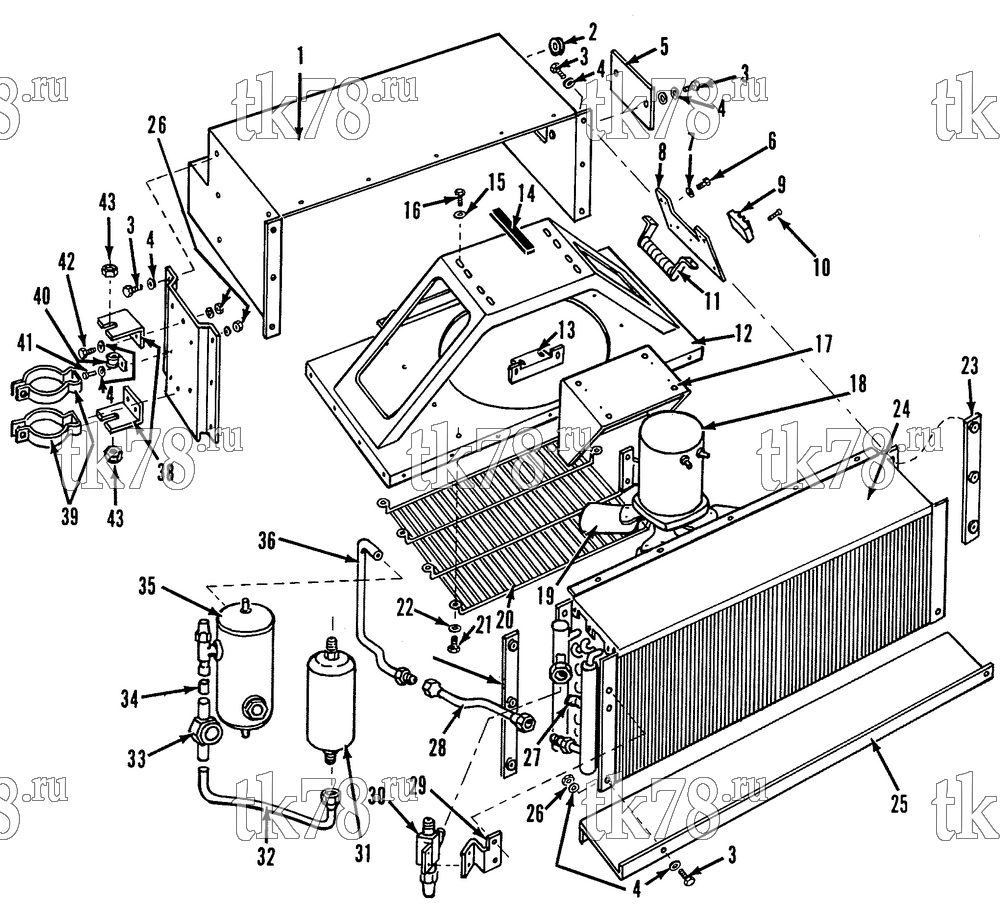 Каталог запчастей для Thermo King  CONDENSER SECTION (B3 1016, Before 5/79)
